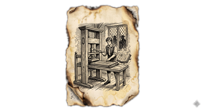 A printing press at work in The Knowledge