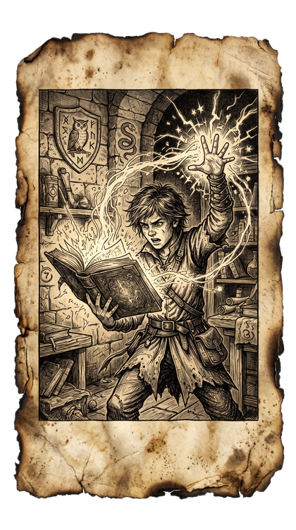 A worked spell-sheet in The Knowledge
